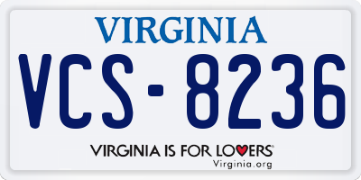 VA license plate VCS8236