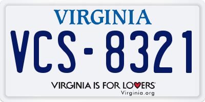 VA license plate VCS8321