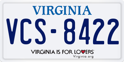 VA license plate VCS8422