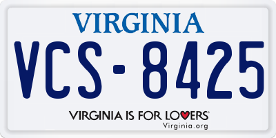 VA license plate VCS8425