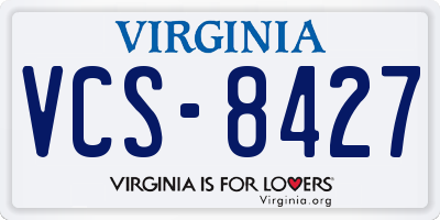 VA license plate VCS8427