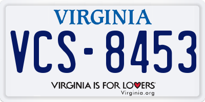 VA license plate VCS8453