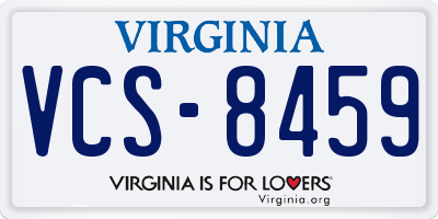 VA license plate VCS8459