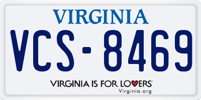 VA license plate VCS8469