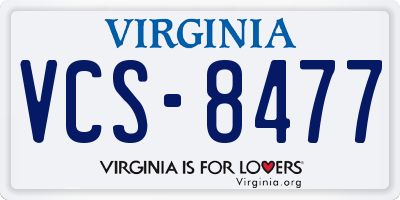 VA license plate VCS8477