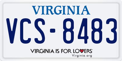 VA license plate VCS8483