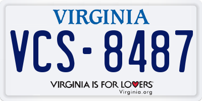 VA license plate VCS8487