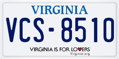VA license plate VCS8510