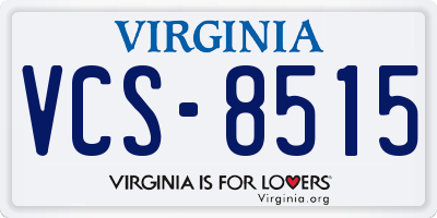 VA license plate VCS8515