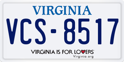 VA license plate VCS8517