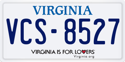 VA license plate VCS8527