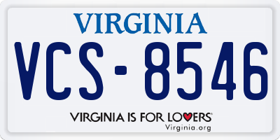 VA license plate VCS8546
