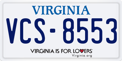 VA license plate VCS8553
