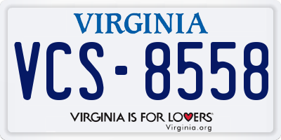 VA license plate VCS8558