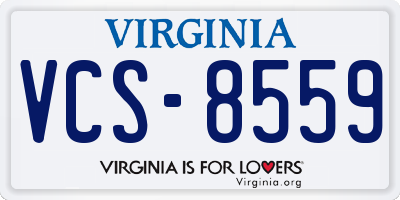 VA license plate VCS8559
