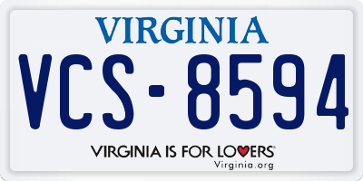 VA license plate VCS8594