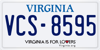 VA license plate VCS8595