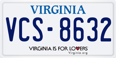 VA license plate VCS8632