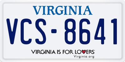 VA license plate VCS8641