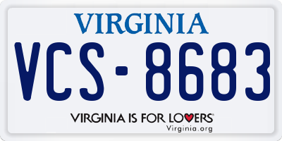 VA license plate VCS8683