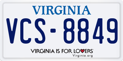 VA license plate VCS8849