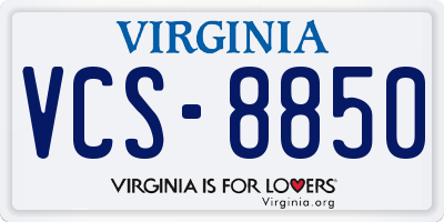 VA license plate VCS8850