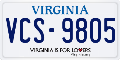 VA license plate VCS9805