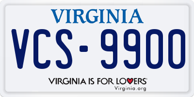 VA license plate VCS9900
