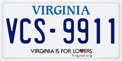 VA license plate VCS9911