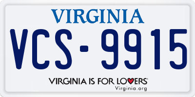 VA license plate VCS9915