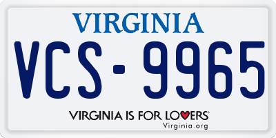 VA license plate VCS9965