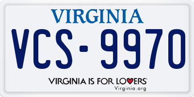 VA license plate VCS9970