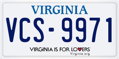 VA license plate VCS9971