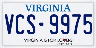 VA license plate VCS9975