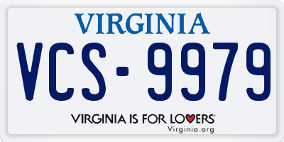 VA license plate VCS9979