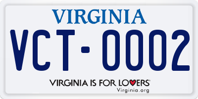 VA license plate VCT0002