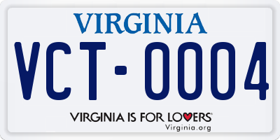 VA license plate VCT0004