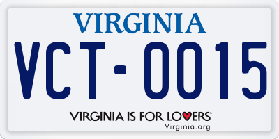 VA license plate VCT0015