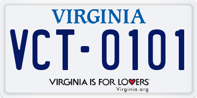 VA license plate VCT0101