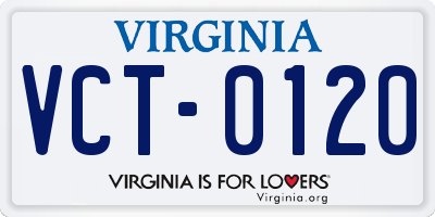 VA license plate VCT0120