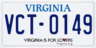 VA license plate VCT0149