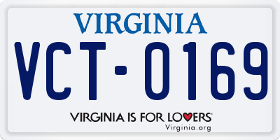 VA license plate VCT0169