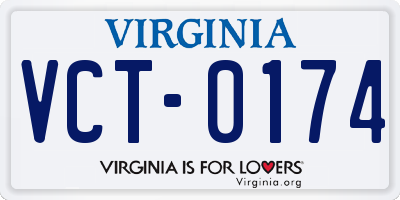 VA license plate VCT0174
