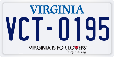VA license plate VCT0195