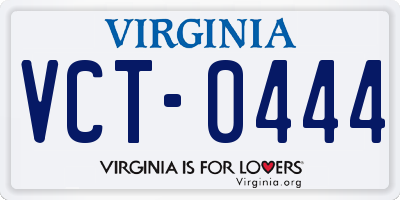 VA license plate VCT0444