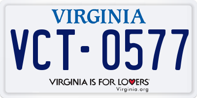 VA license plate VCT0577
