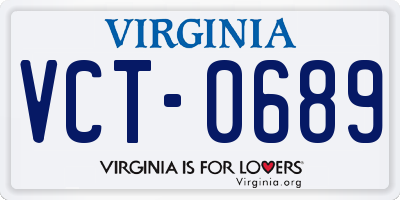VA license plate VCT0689