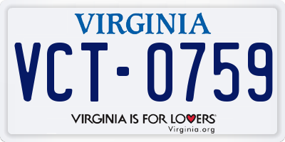 VA license plate VCT0759