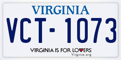 VA license plate VCT1073