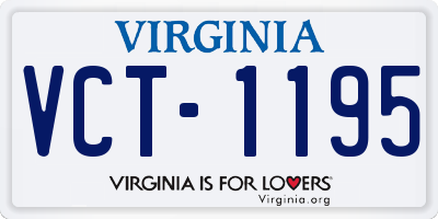 VA license plate VCT1195